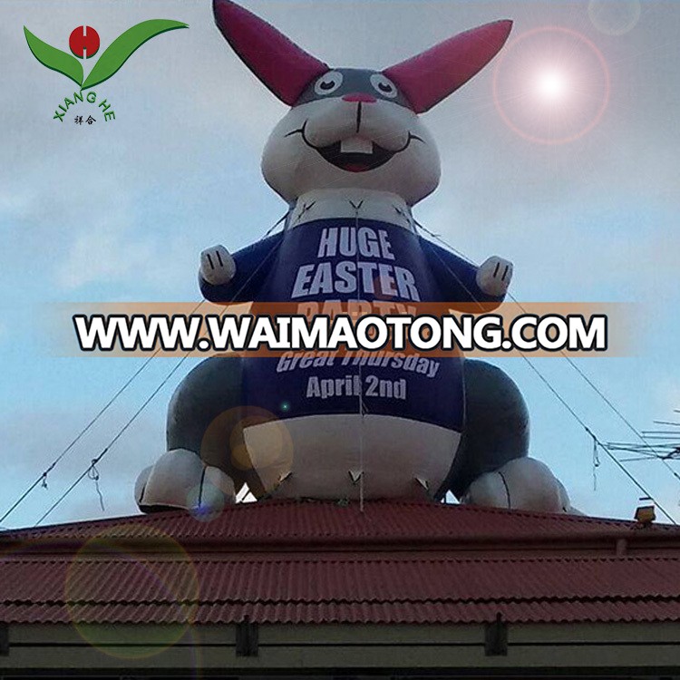 5M Giant roof top rabbit advertising inflatable